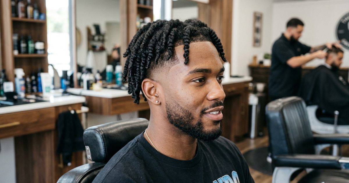 Twisted Curls With Mid Fade