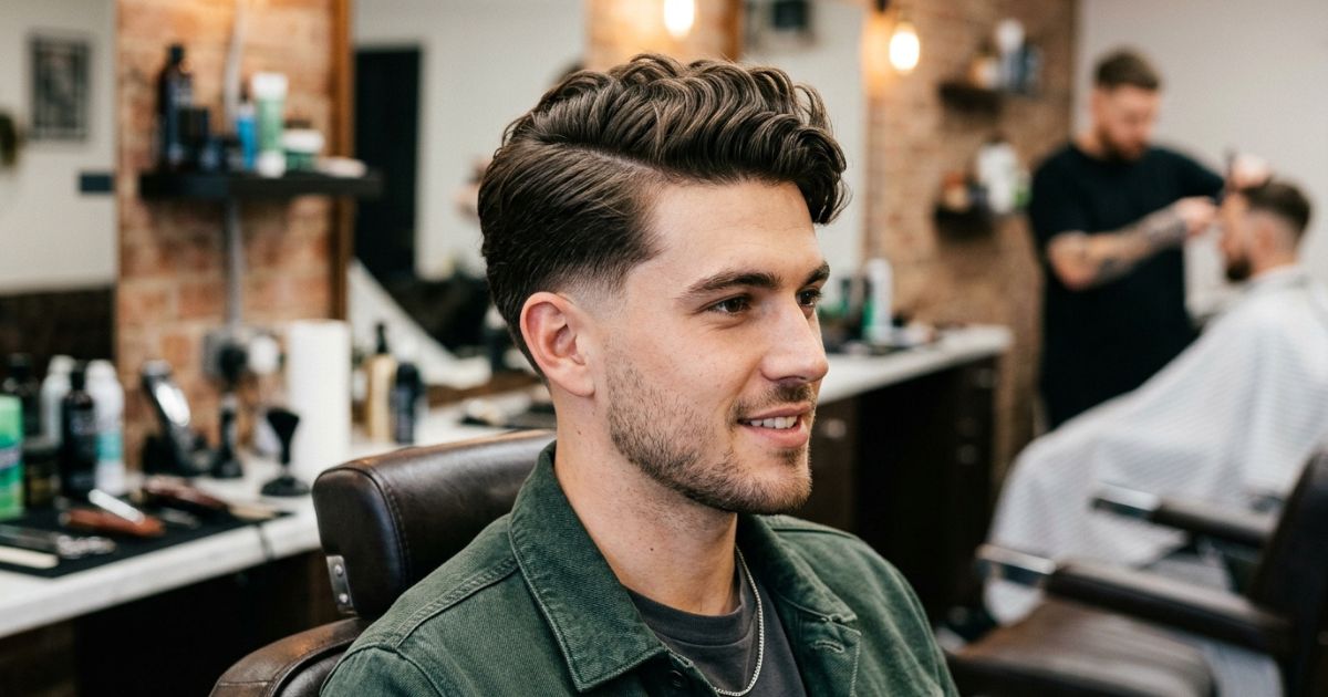 Wavy Comb-Over with Low Taper