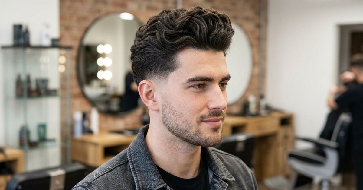 Wavy Quiff with Low Taper