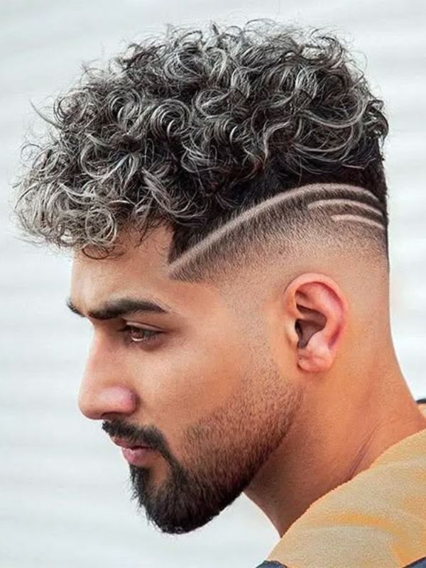 Burst Fade Curly Hair Design