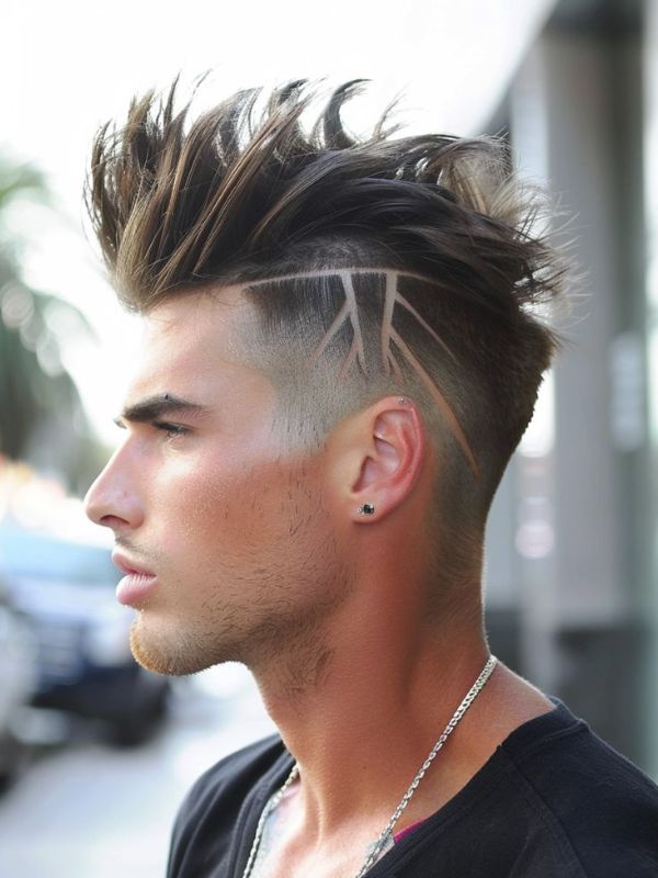 Burst Fade Mohawk Design