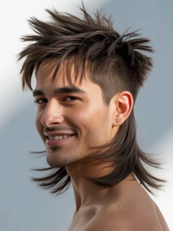 Burst Fade Mohawk Mullet