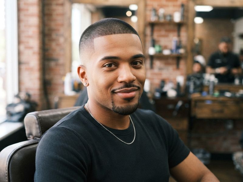 Buzz Cut Low Taper Fade Black Haircut