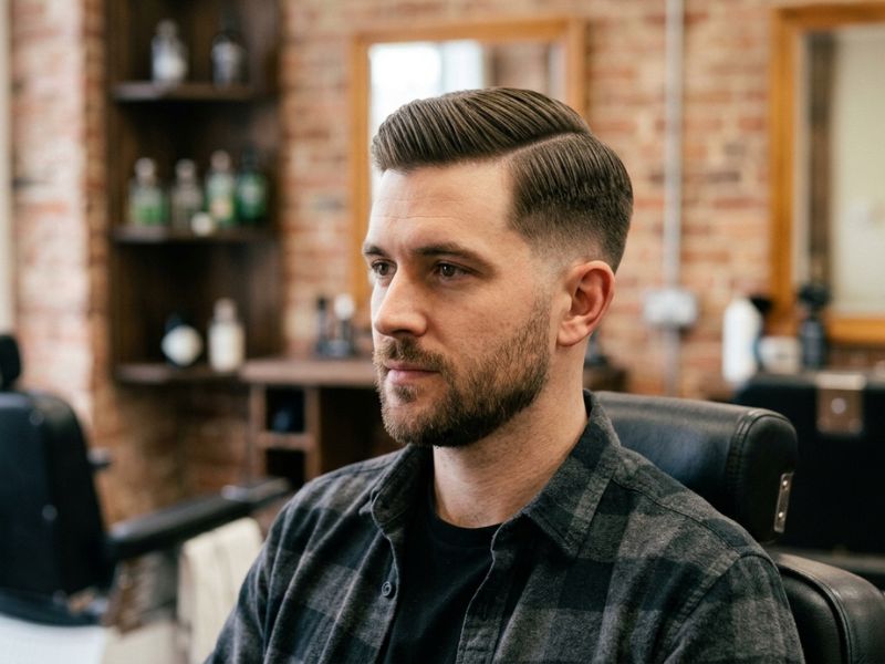 Classic Low Taper Fade Side Part