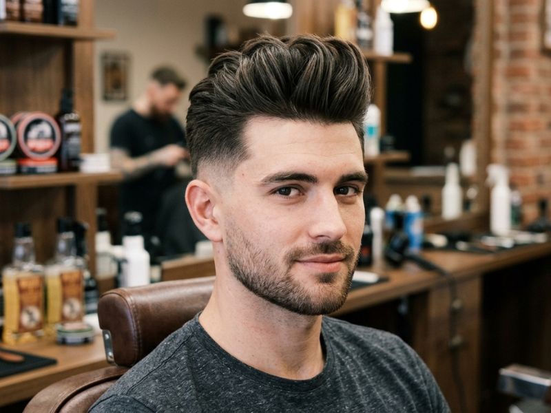 Full Textured Quiff with Low Skin Fade