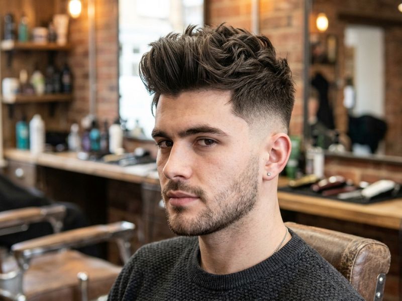 Full Textured Quiff with Low Skin Fade