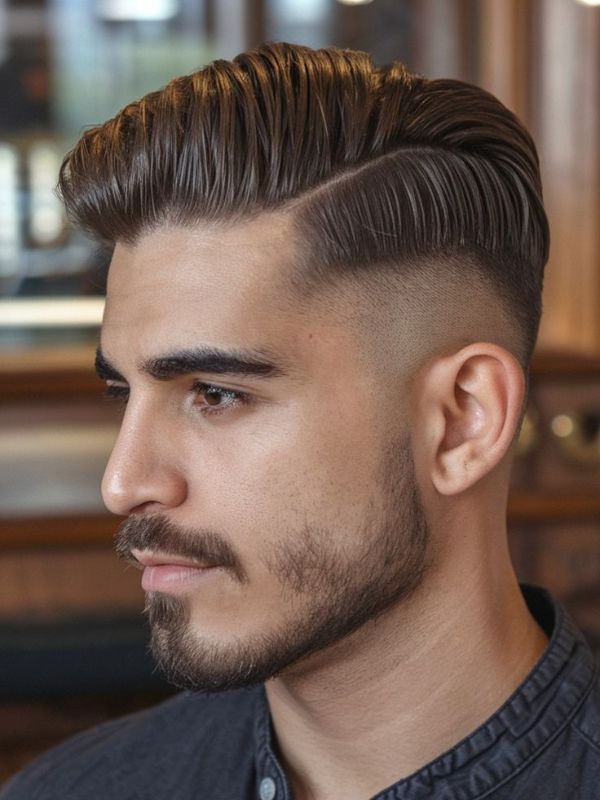 High Burst Fade Comb Over