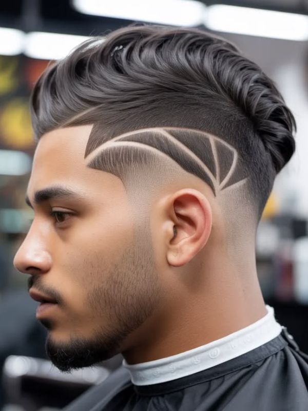 High Burst Fade with Hair Design
