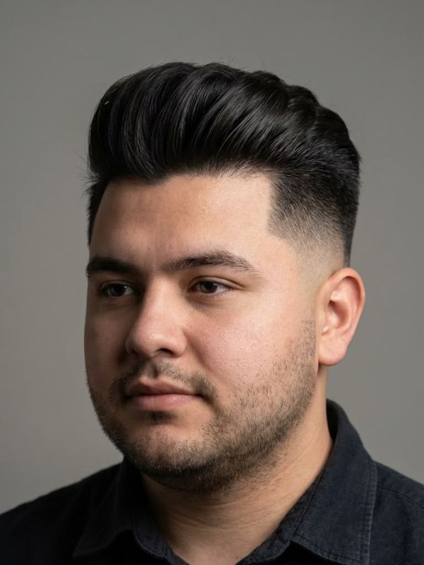 High Fade Haircut Men Round Face