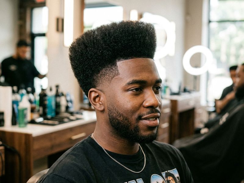 High Top Low Taper Fade Black Haircut