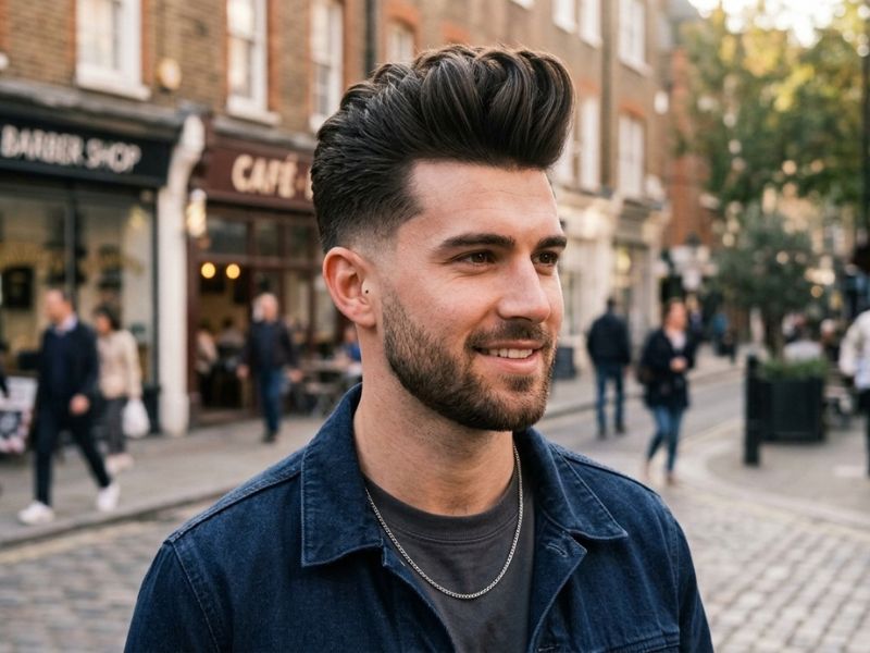 High Volume Low Taper Fade Quiff