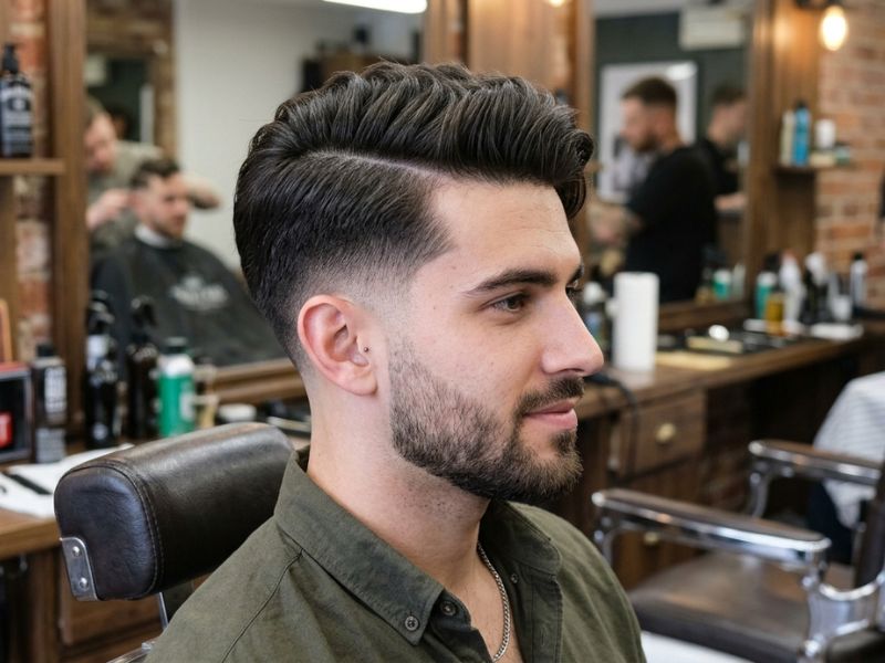 Long Low Taper Fade Side Part