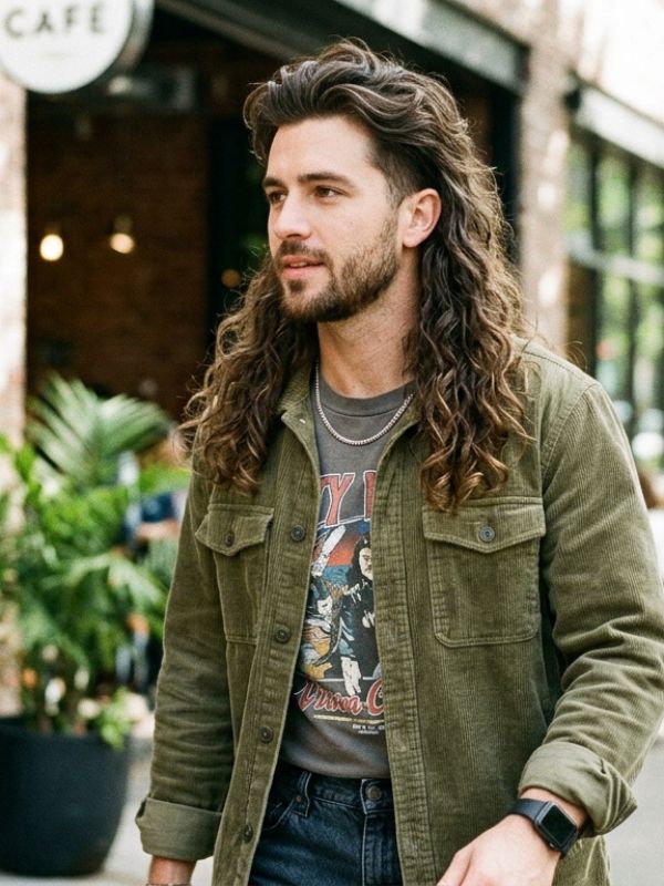 Long Wavy Modern Mullet