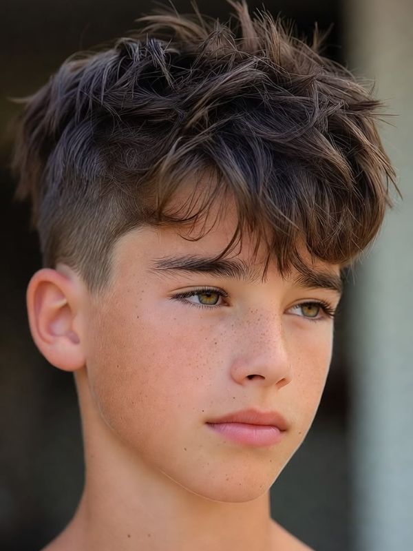 Low Taper Fade Fluffy Hair for School
