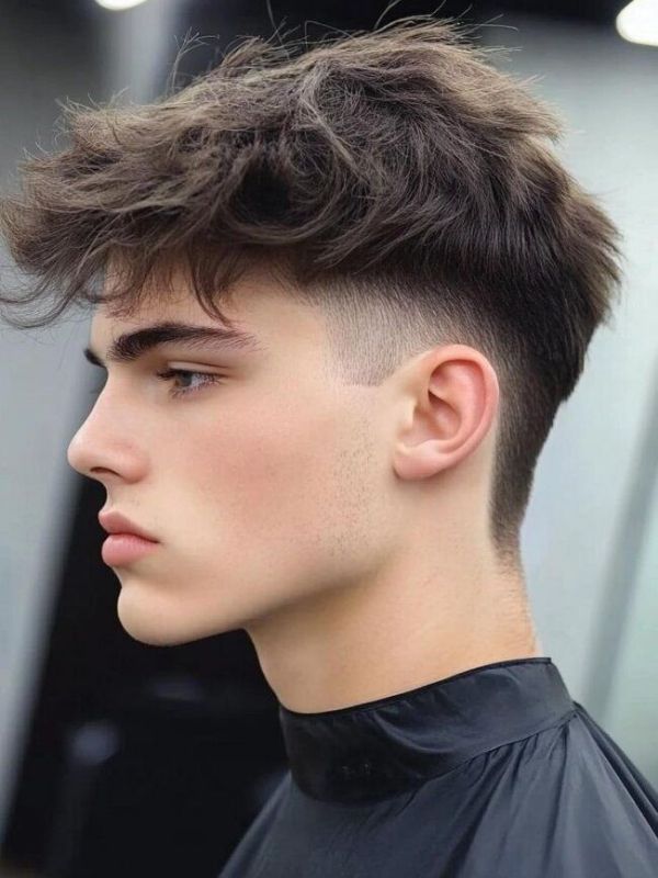 Low Taper Fade Fringe on Top