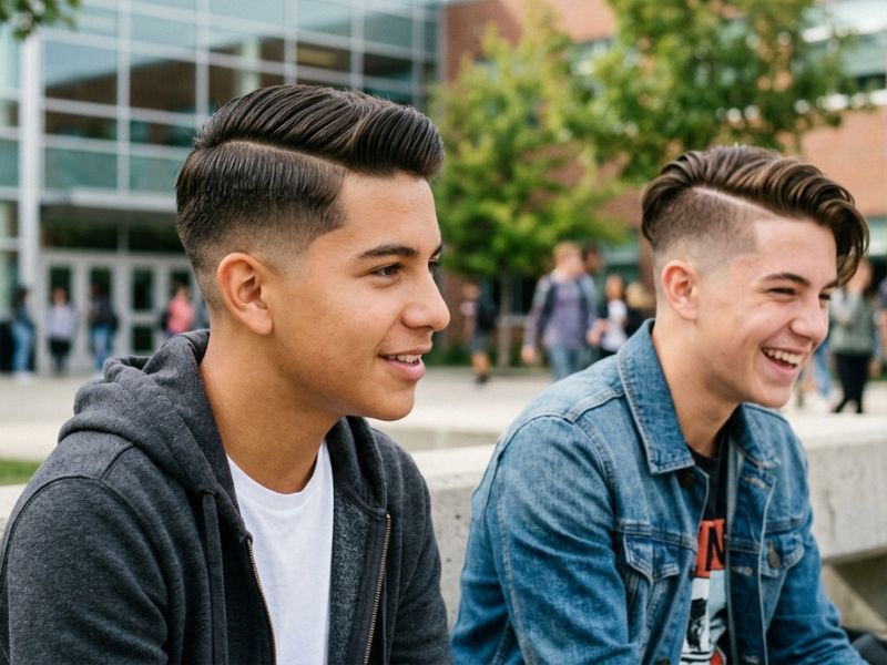 Low Taper Fade Side Part for Teen Boys