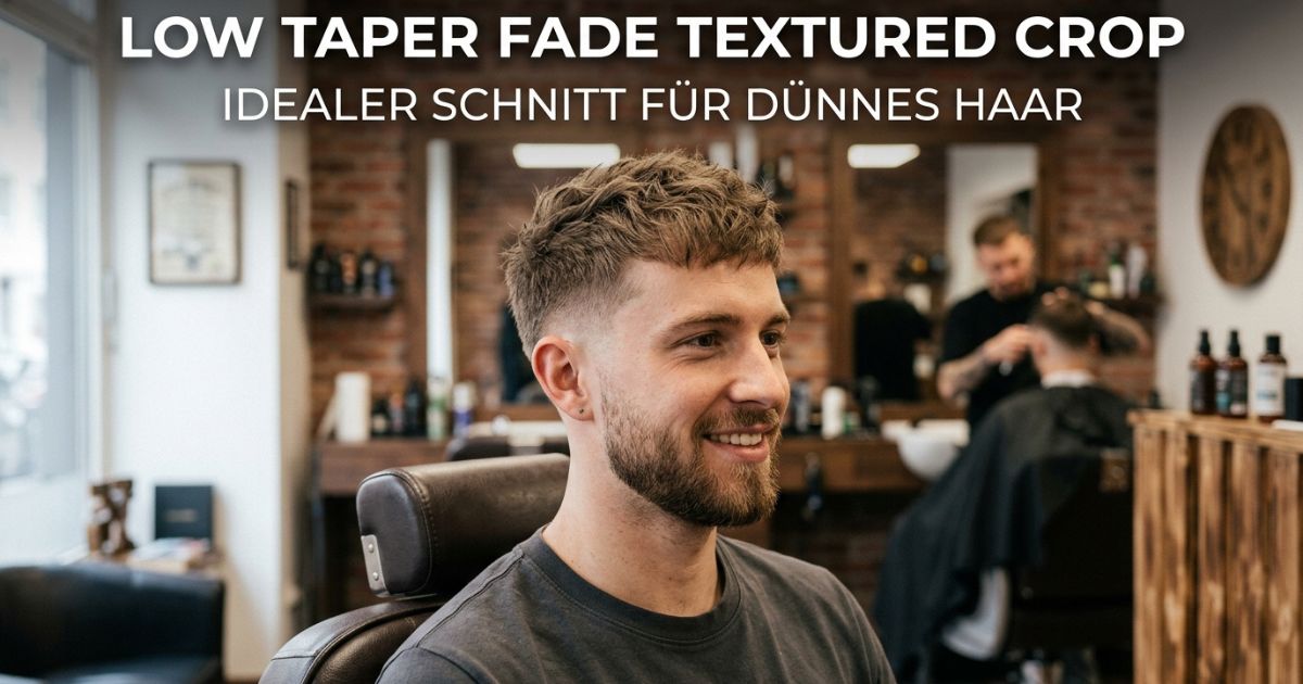 Low Taper Fade Textured Crop Haircut Thin Hair