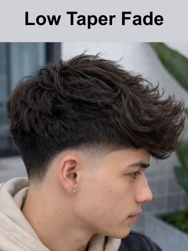 Low Taper Fade Wavy Fringe