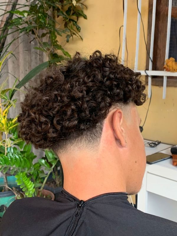 Low Taper Fade With Fluffy Curls