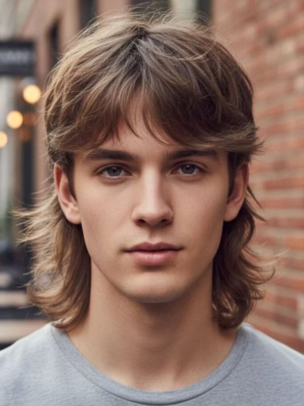 Low Taper Mullet Middle Part