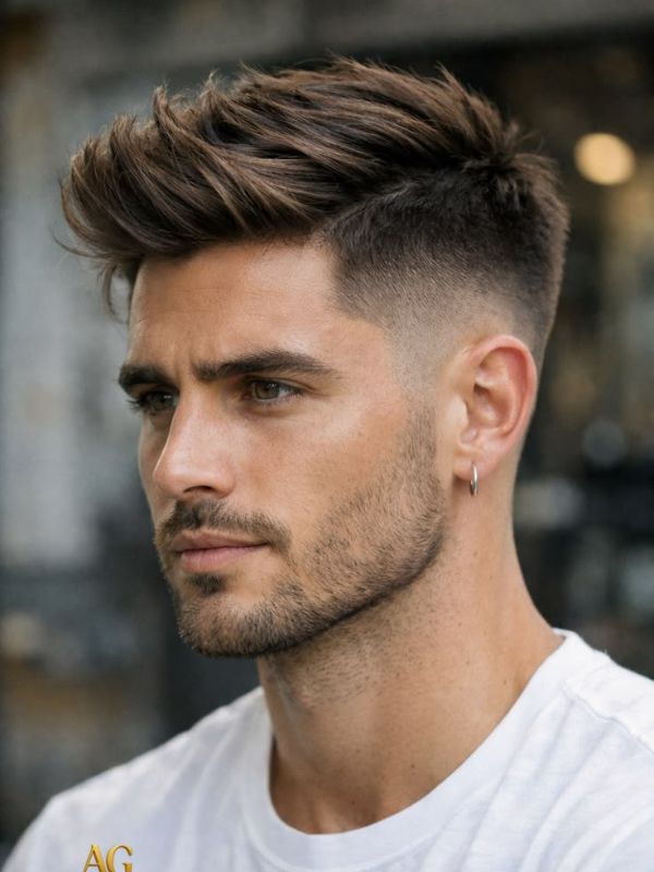 Medium High Fade with Texture