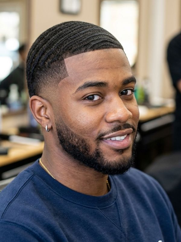 Mid Taper Fade with Waves