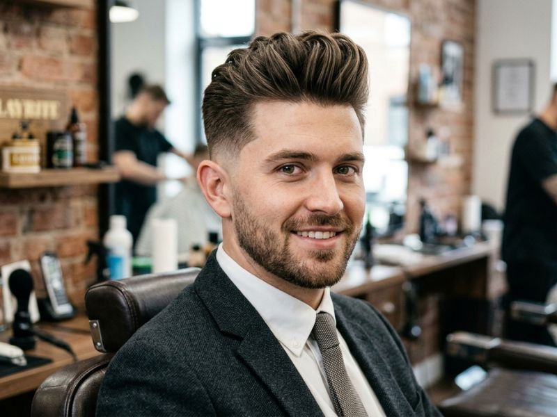 Professional Low Taper Fade Quiff Haircut