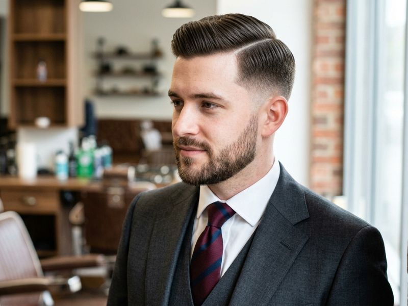 Professional Low Taper Fade Side Part