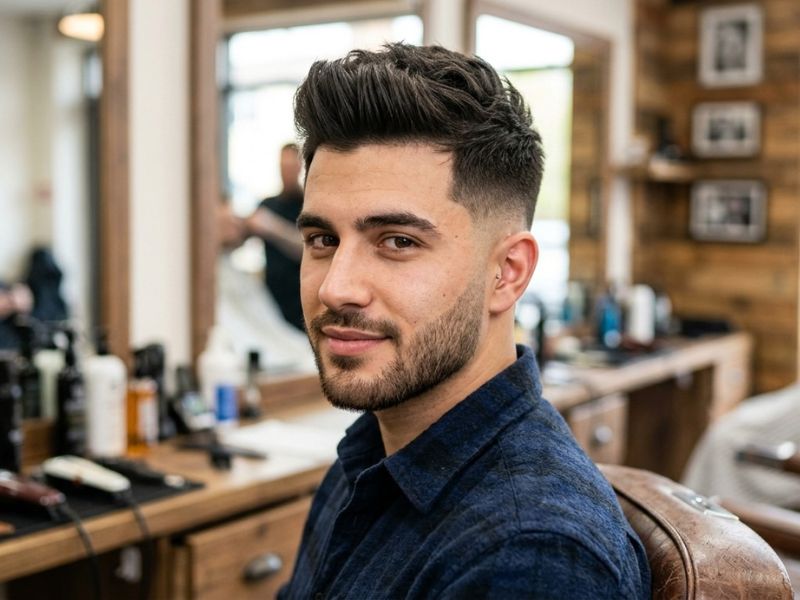 Short Quiff with Low Taper Fade