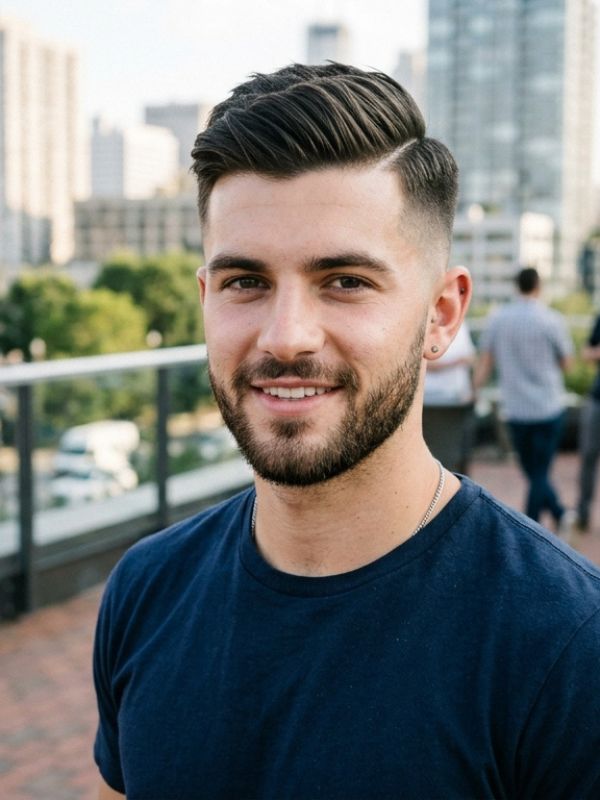 Side Swept Crew Cut