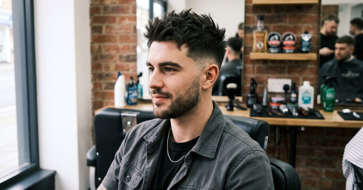 Spiky Textured Crop with Low Taper Fade