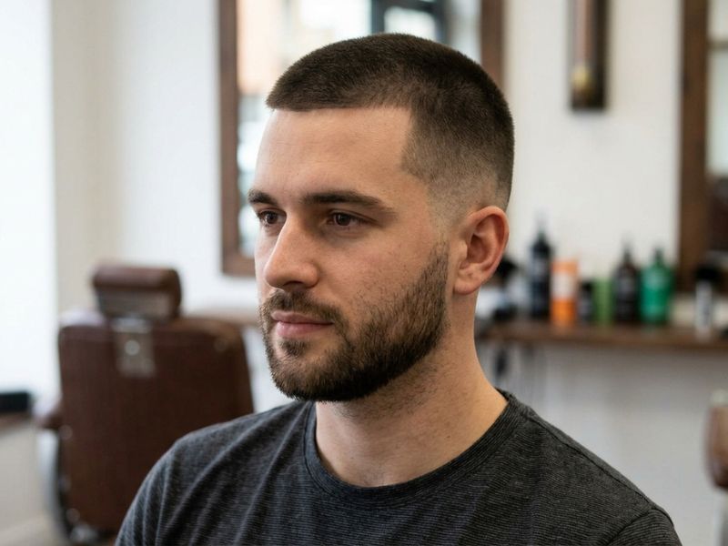 Straight Hair Low Taper Fade Buzz Cut