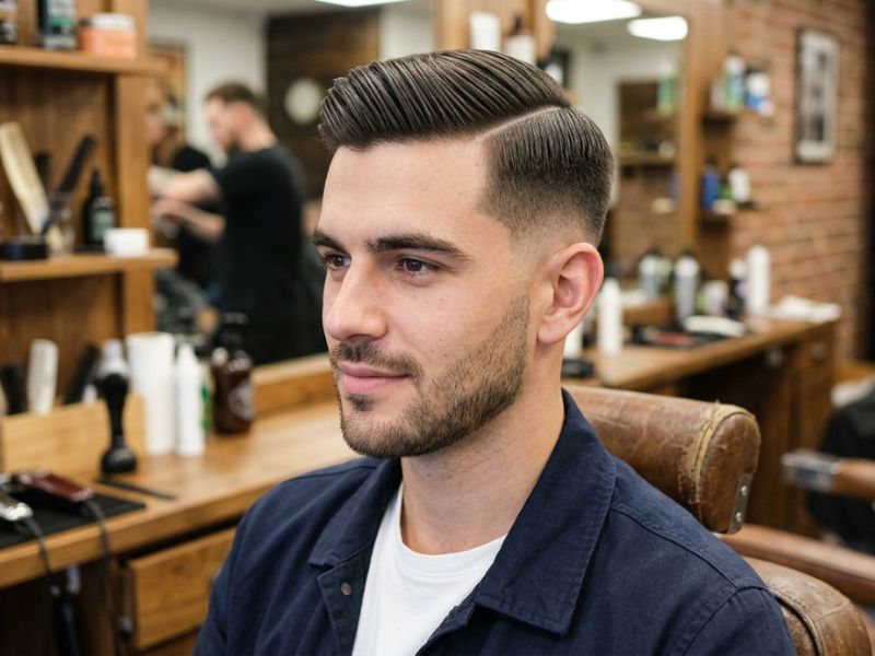 Straight Hair Low Taper Fade Side Part