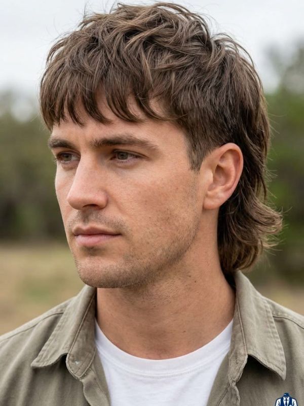 Straight Hair Mullet with Fringe or Bangs