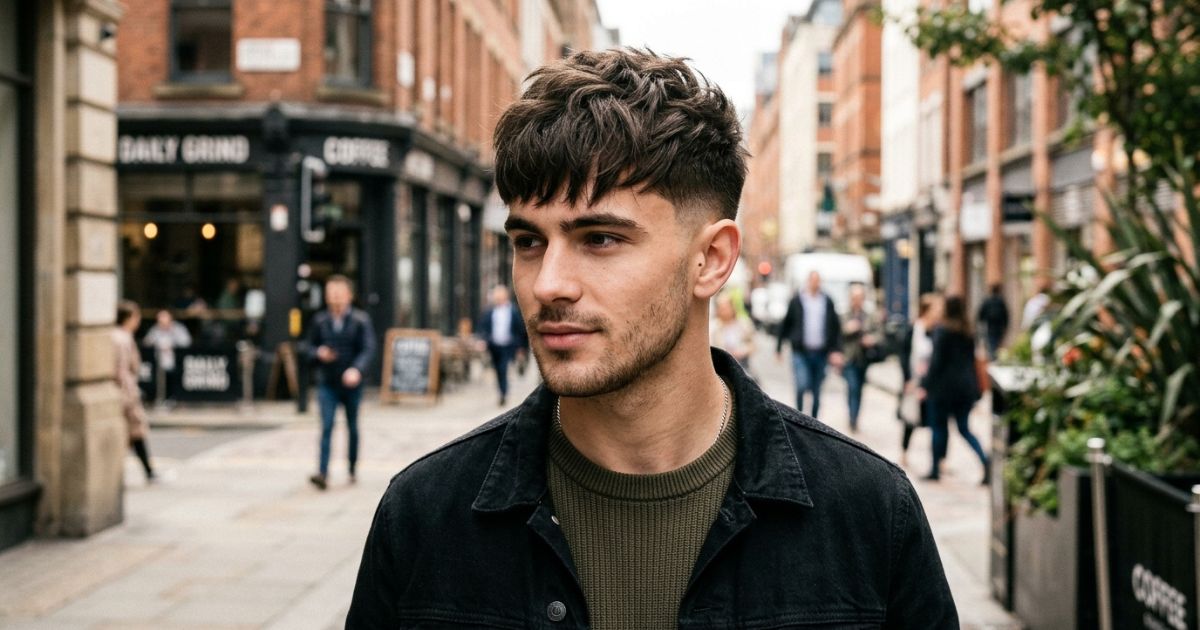 Textured Crop Fringe with Low Taper