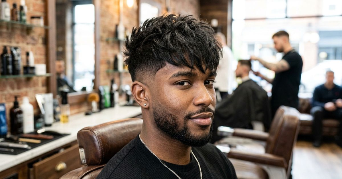 Textured Fringe Low Taper Fade
