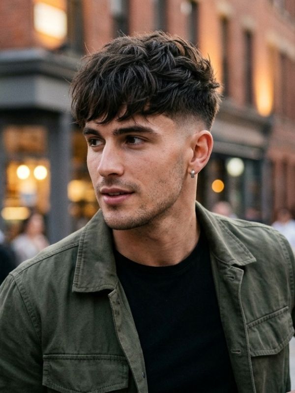 Textured Fringe with Taper Fade (Mid Taper Variation)