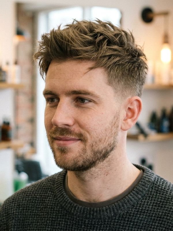 Textured Long Crew Cut