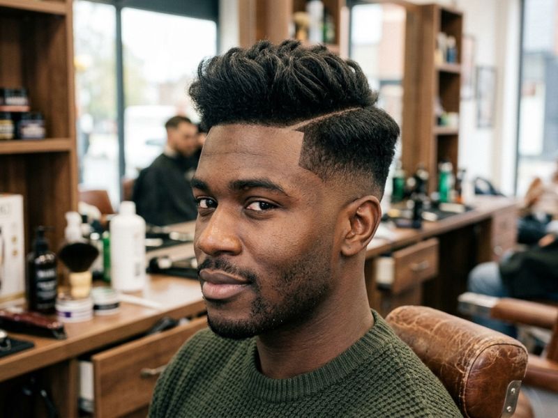Textured Low Taper Fade Side Part