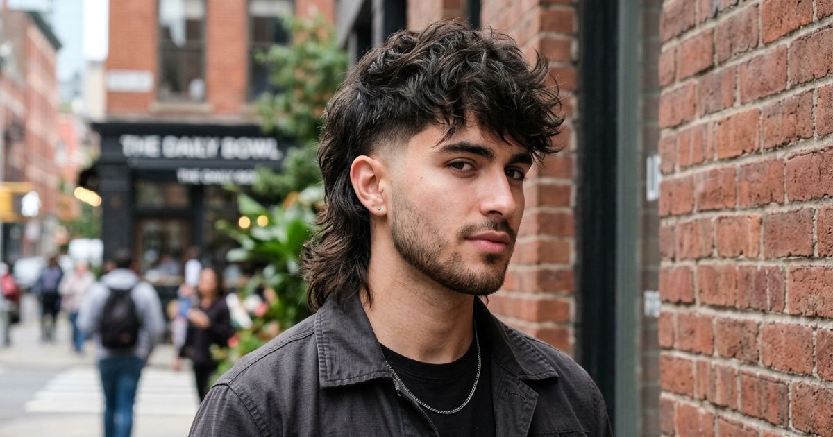 Textured Modern Mullet with Low Taper Fade