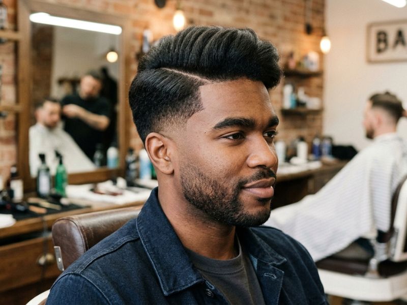Thick Hair Low Taper Fade Side Part